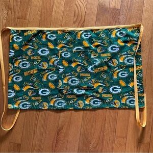 Handmade Waist Apron Green Bay Packers NFL Green Gold Half Apron Fits Most